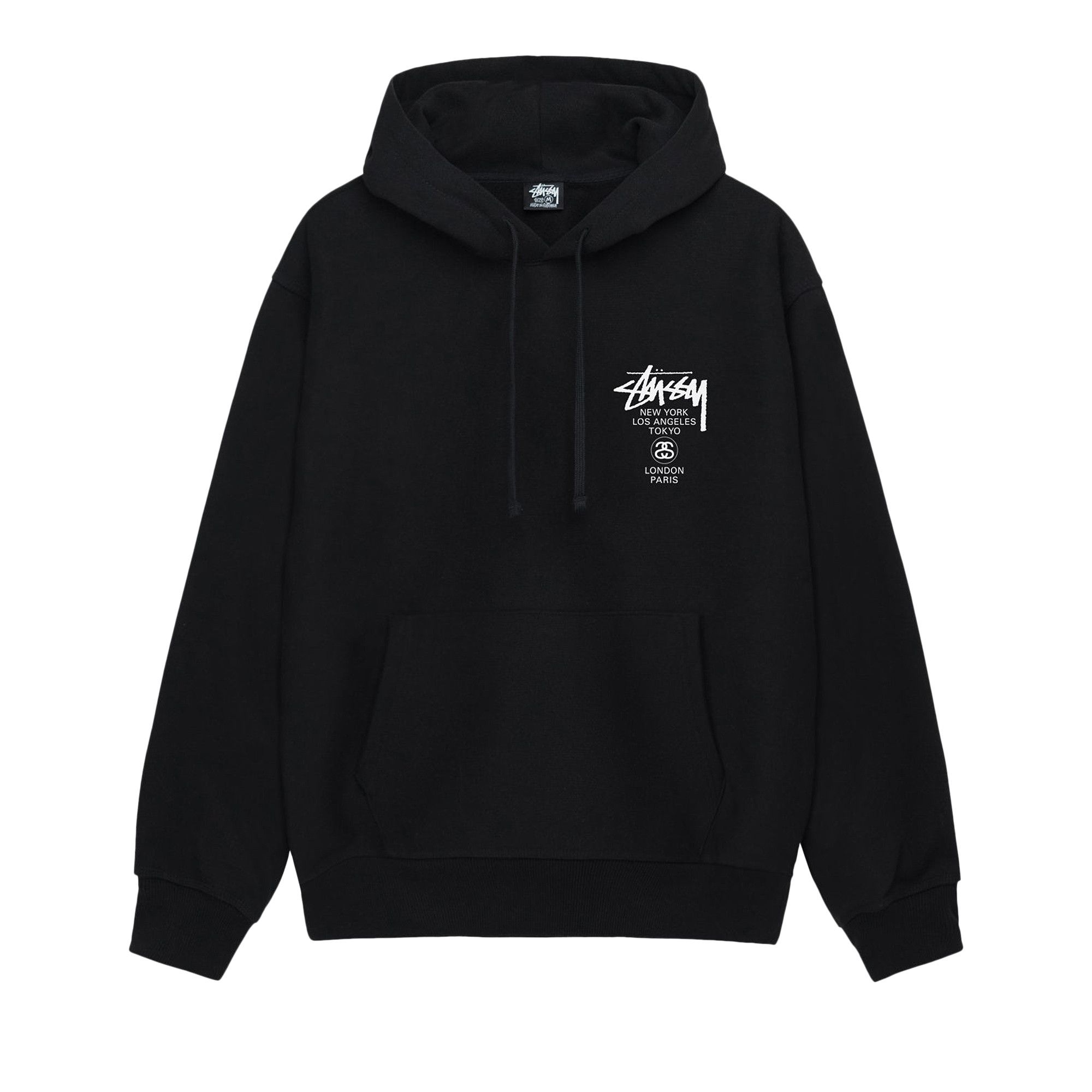 ★韓国の人気★【STUSSY】★WORLD TOUR ZIP HOODI.E★BLACK★ Buy Stussy World Tour Hoodie 'Black' - 3923792 BLAC | GOAT
