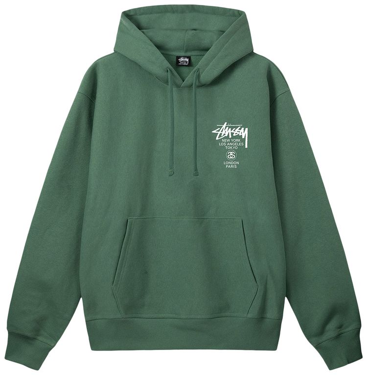 Stussy World Tour Hoodie Green