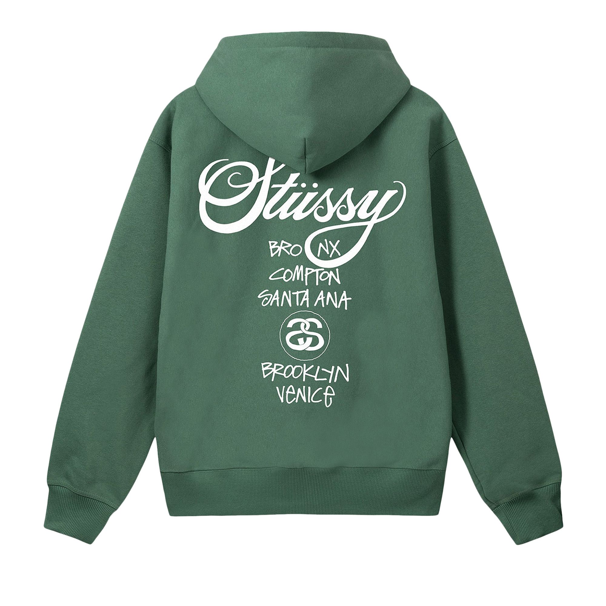 Buy Stussy World Tour Hoodie 'Green' - 3923792 GREE | GOAT