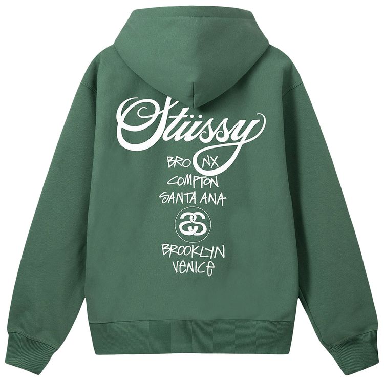 Stussy World Tour Hoodie Green