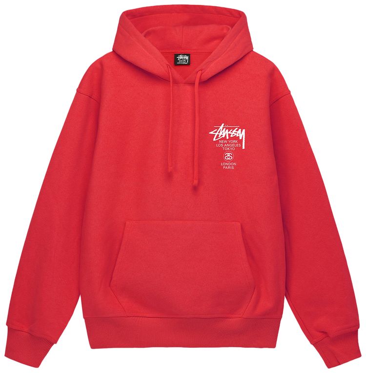 Buy Stussy World Tour Hoodie 'Red' 3923792 RED GOAT
