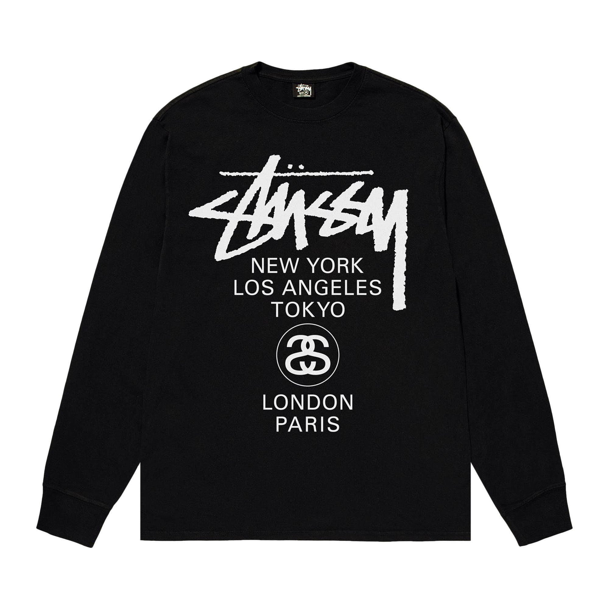 Buy Stussy World Tour Long-Sleeve Tee 'Black' - 3993792 BLAC | GOAT IT