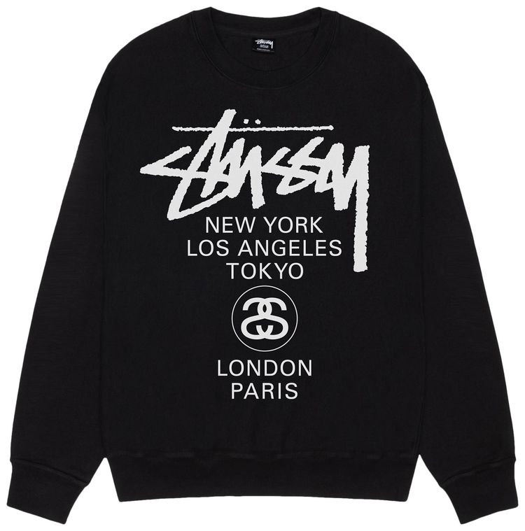 Stussy World Tour Crew Black