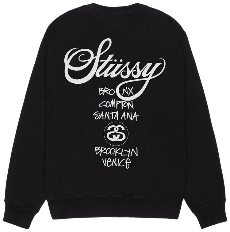 Stussy World Tour Crew Black