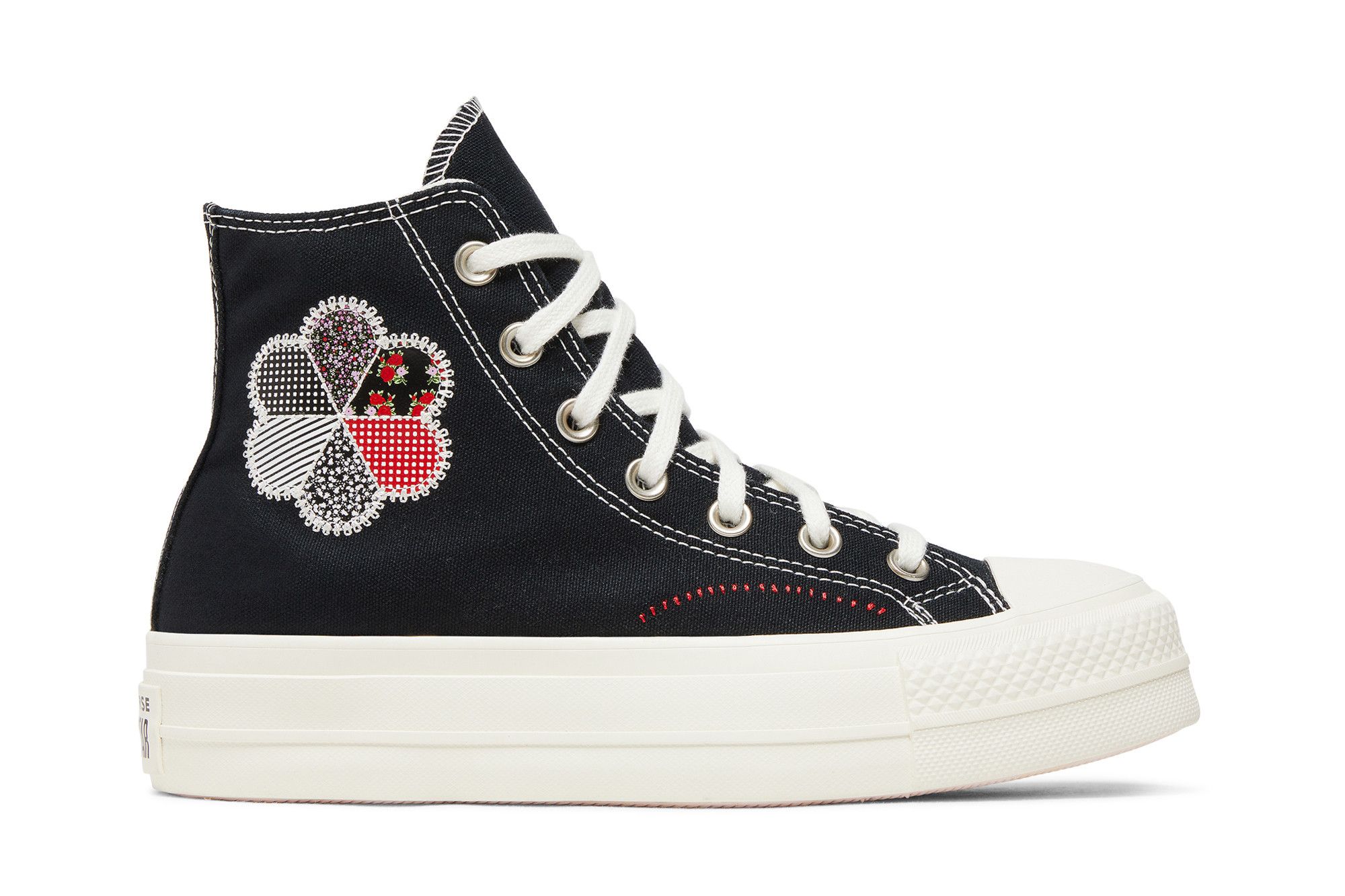 Converse chuck taylor lift platform heart black sneakers hotsell
