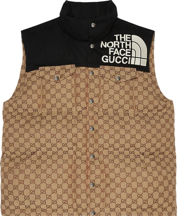 Gucci x The North Face GG Padded Vest 'Beige/Ebony/Black'