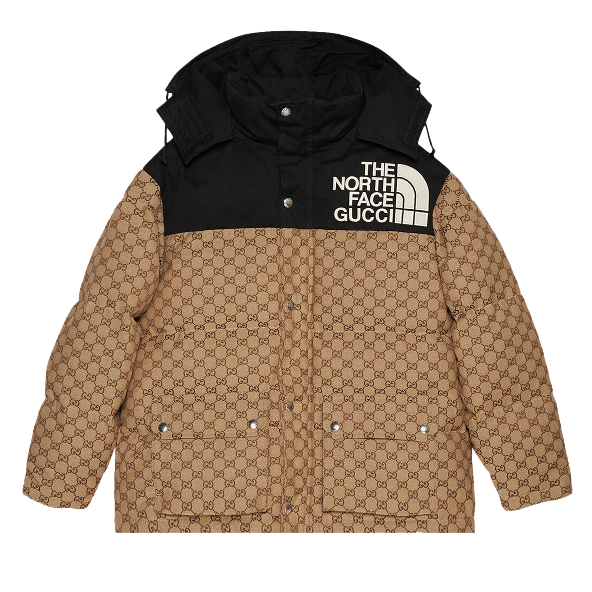 Gucci x The North Face GG Monogram Padded Coat 'Beige/Ebony/Black'
