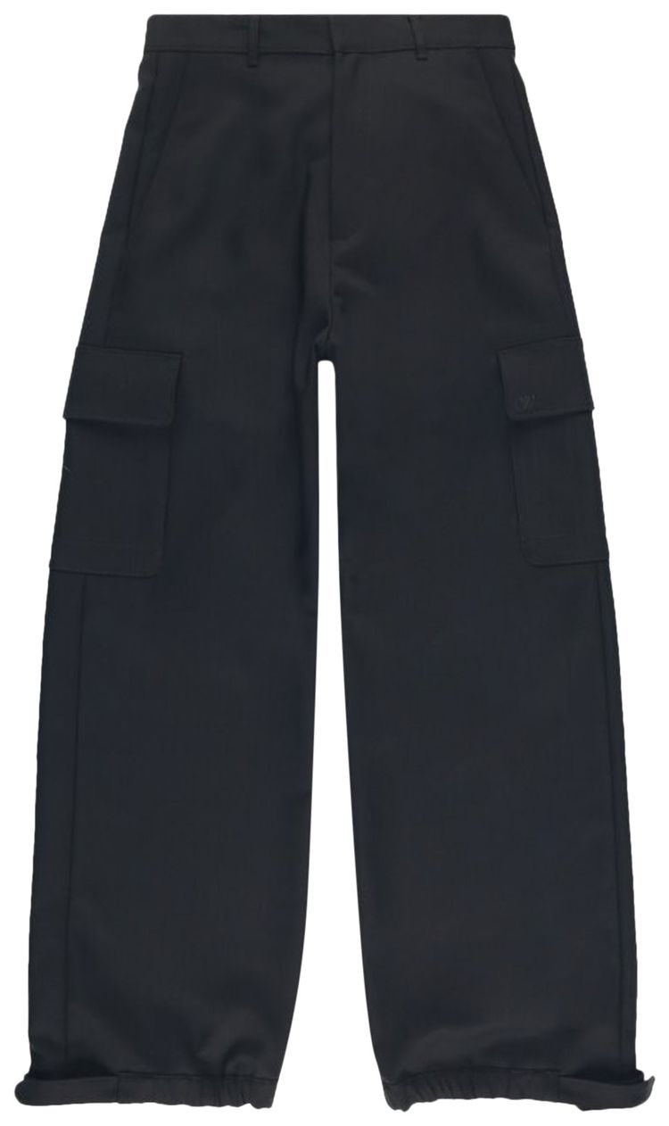 Off White Embroidery Drill Cargo Pants BlackBlack