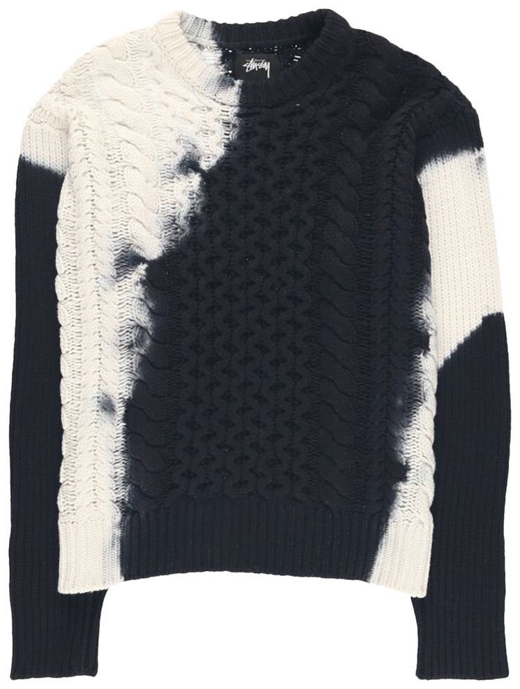 Stussy Tie Dye Fisherman Sweater Black