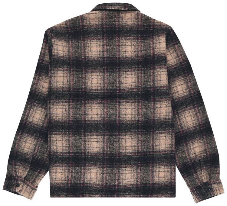 Stussy Wool Plaid Zip Shirt Lilac