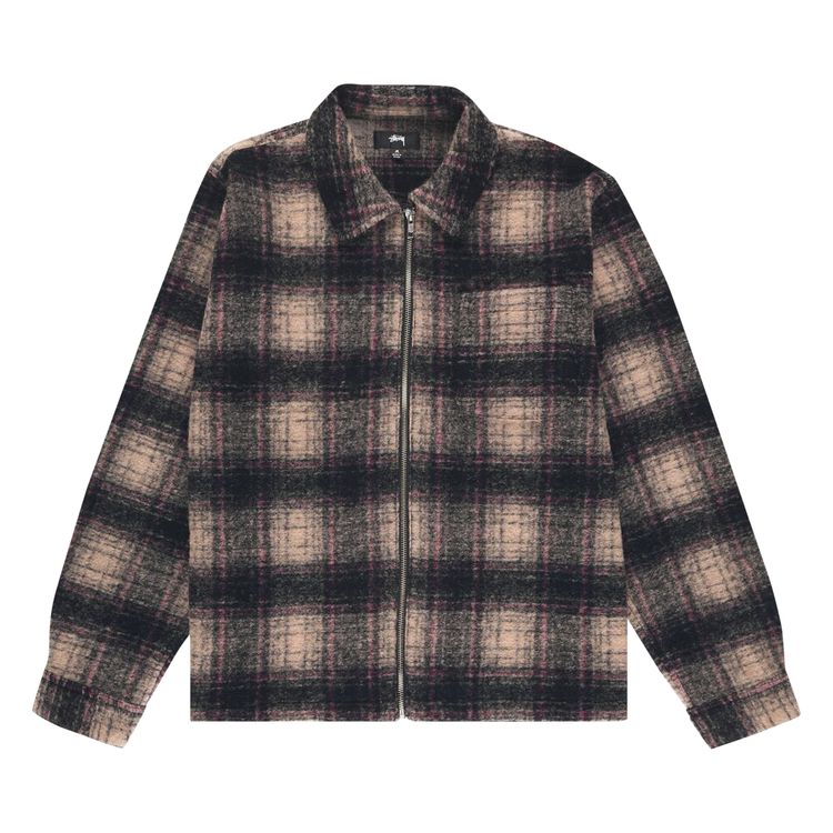 Buy Stussy Wool Plaid Zip Shirt 'Lilac' 1110297 LILA GOAT IT