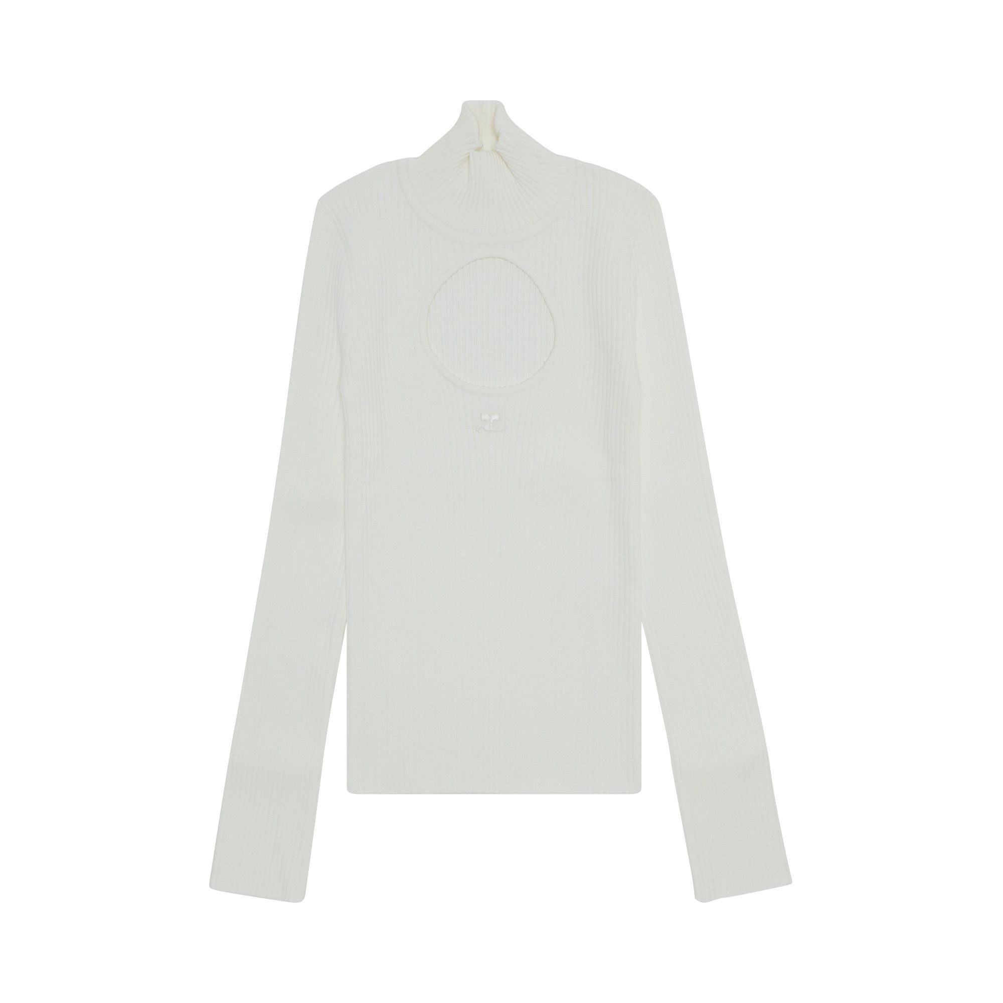 その他 Mockneck Sweater - Courreges - Cotton - White COURRÈGES | CIRCLE MOCKNECK SWEATER