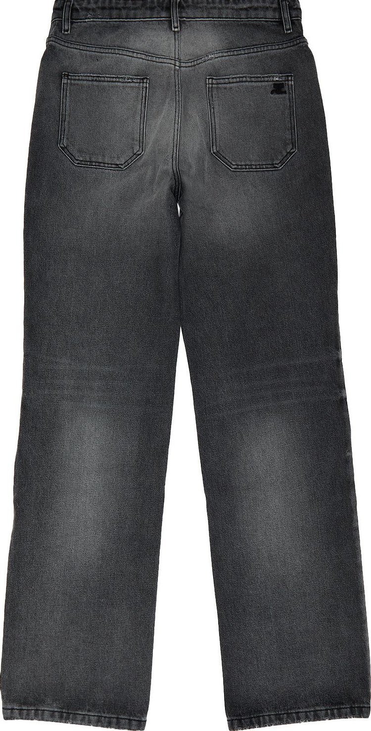 Courreges Relaxed Denim Straight Pants Stonewashed Grey