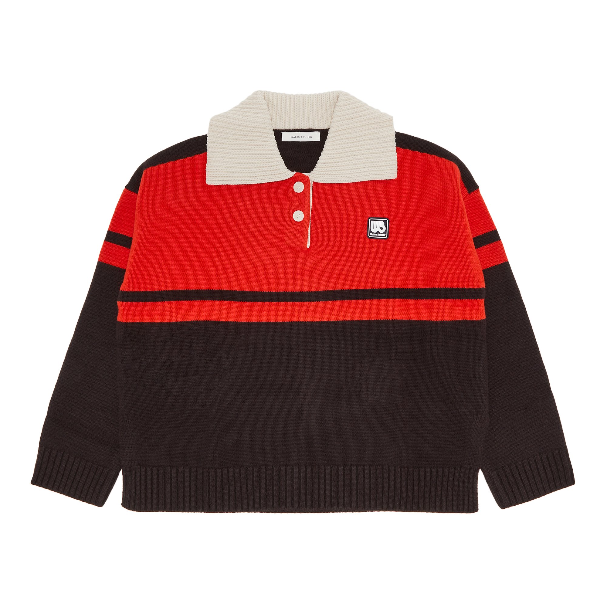 Wales Bonner Calm Polo 'Red/Black/Beige'