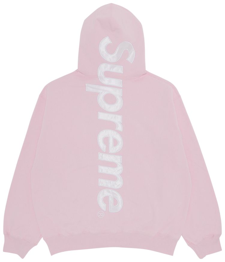 Supreme Satin Applique Hooded Sweatshirt Light Pink
