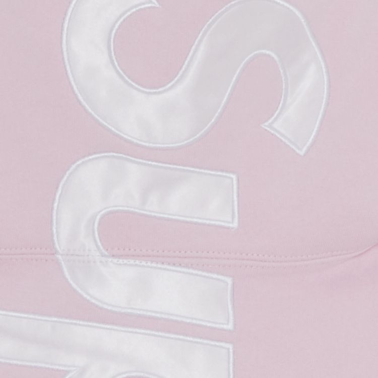 Supreme Satin Applique Hooded Sweatshirt Light Pink