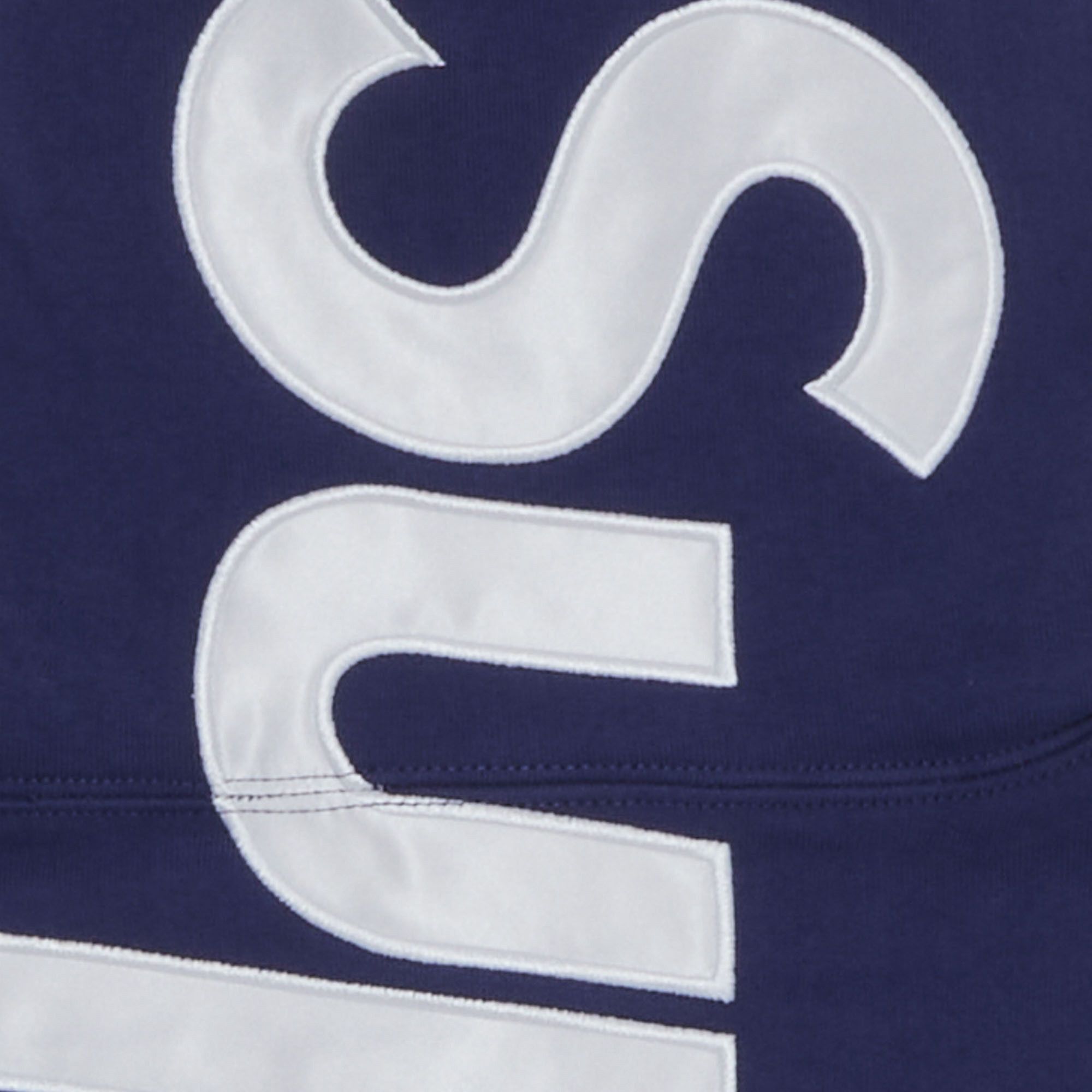 Buy Supreme Satin Appliqué Hooded Sweatshirt 'Washed Navy