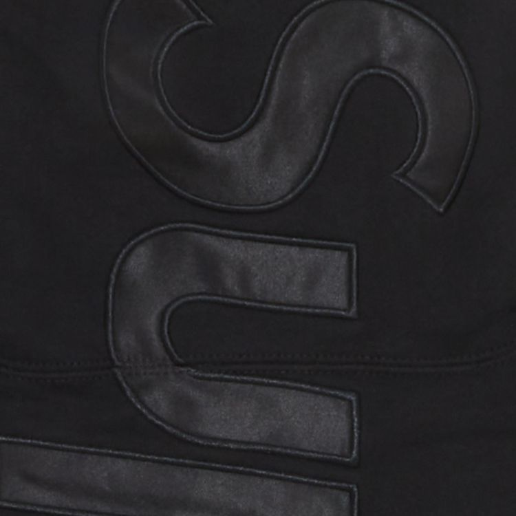 Supreme Satin Applique Hooded Sweatshirt Black