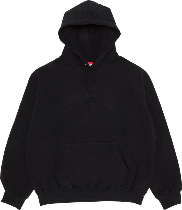 Supreme Satin Appliqué Hooded Sweatshirt 'Black'