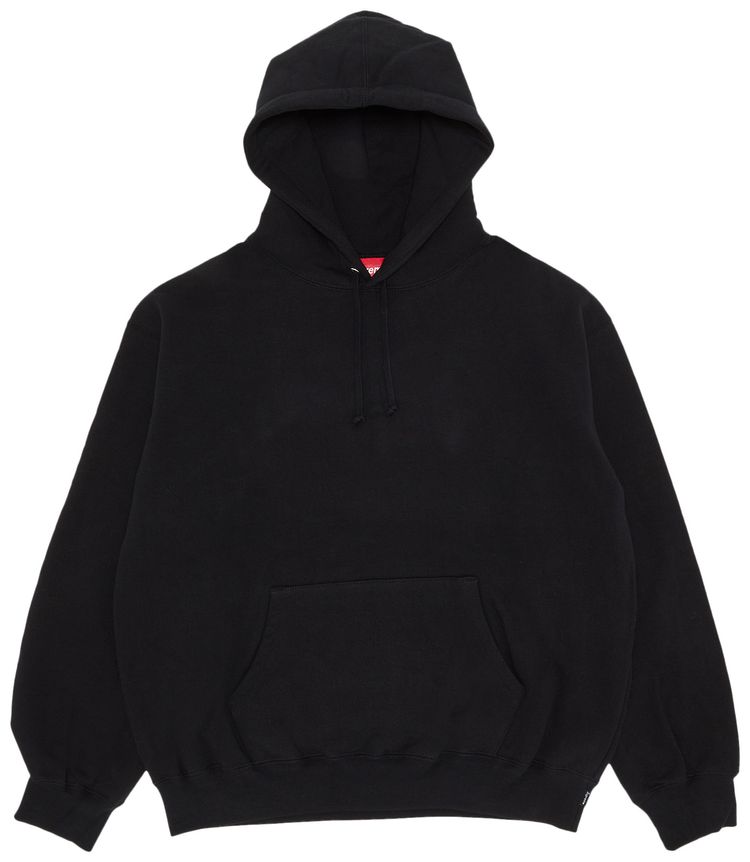 Supreme Satin Applique Hooded Sweatshirt Black
