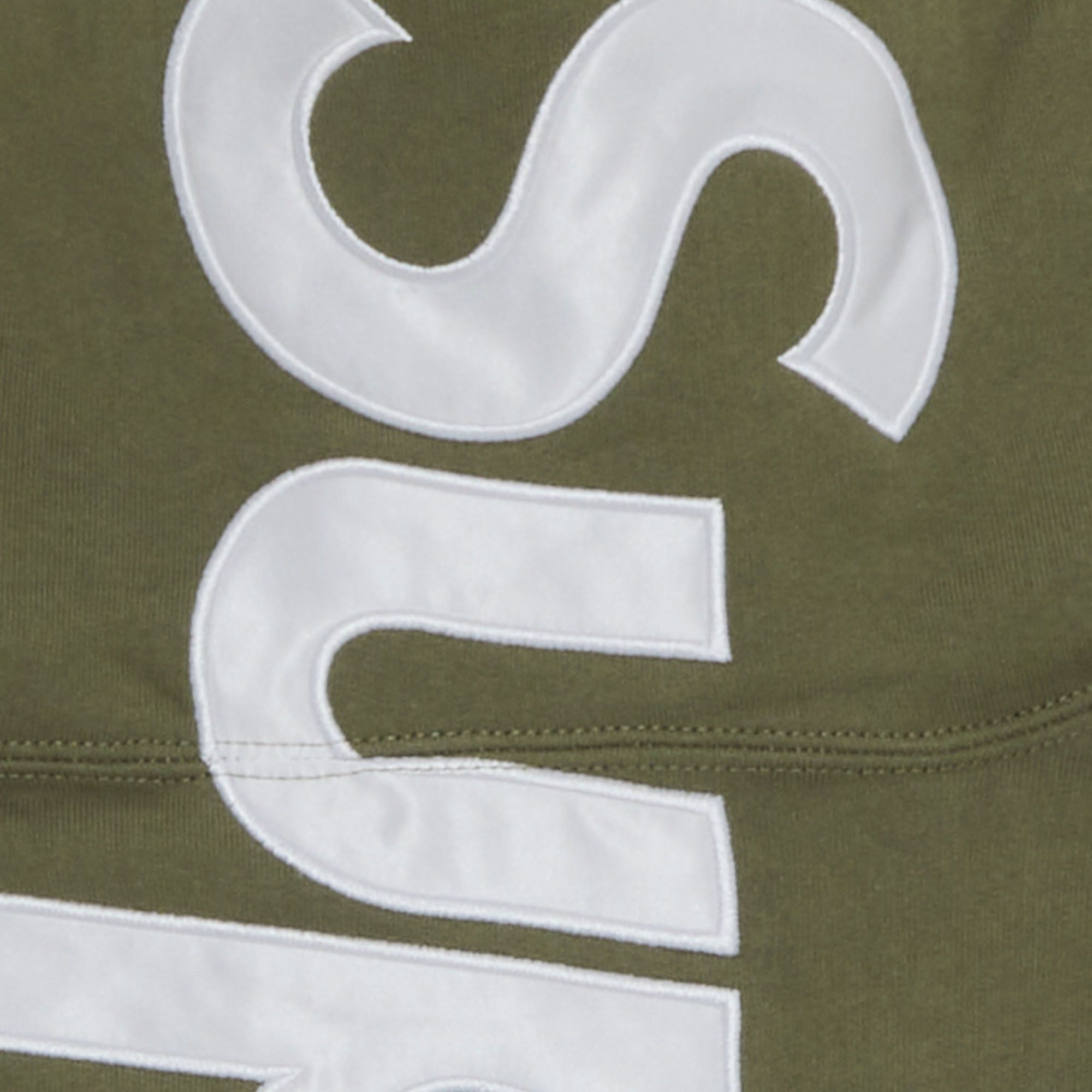 Buy Supreme Satin Appliqué Hooded Sweatshirt 'Light Olive