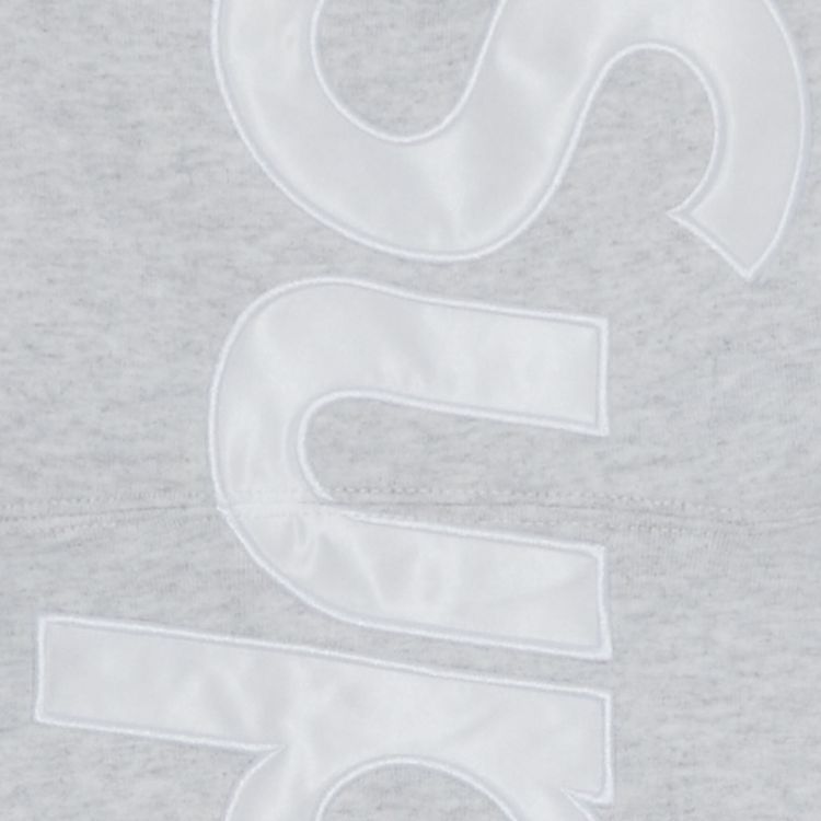 Supreme Satin Applique Hooded Sweatshirt Ash Grey