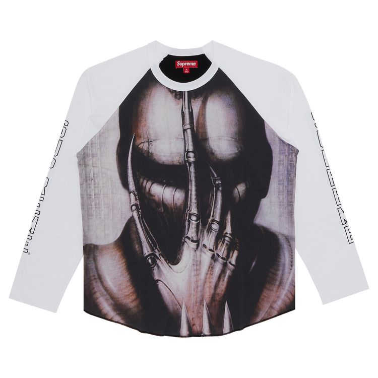 Supreme HR Giger Raglan Long Sleeve Top White