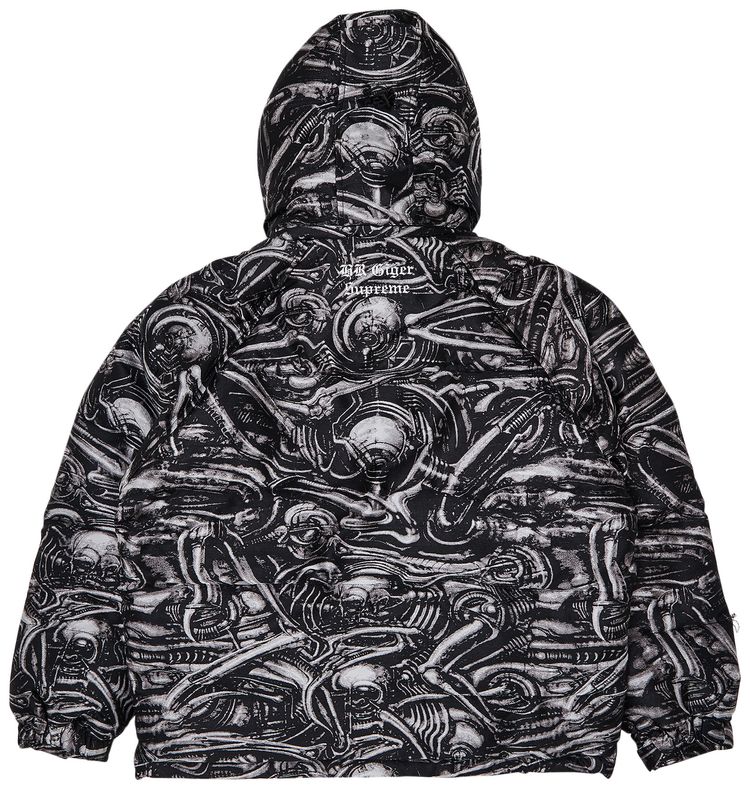 Supreme HR Giger Jacquard Down Puffer Jacket Black