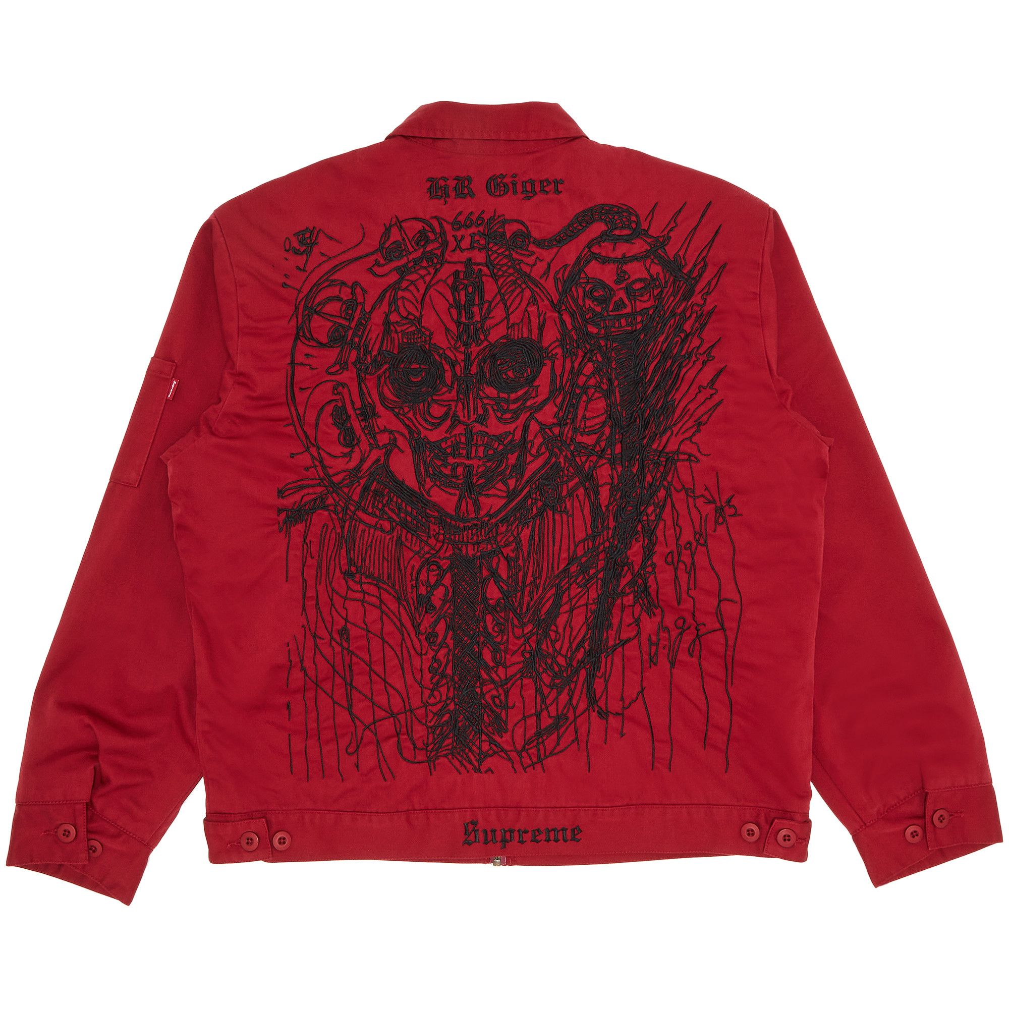 Buy Supreme H.R. Giger Embroidered Work Jacket 'Red' - FW23J119 RED | GOAT