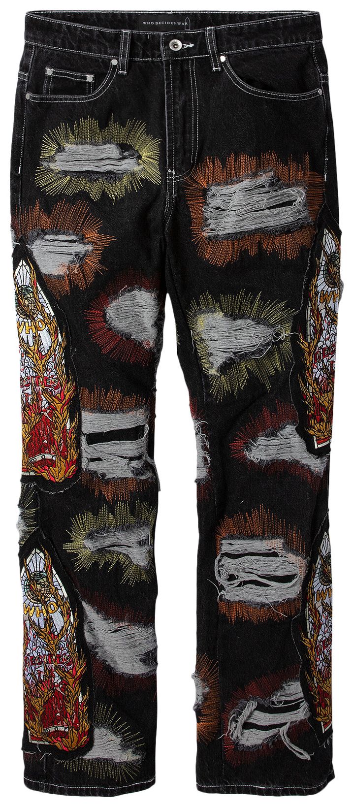 Who Decides War All Over Embroidery Jeans Multicolor