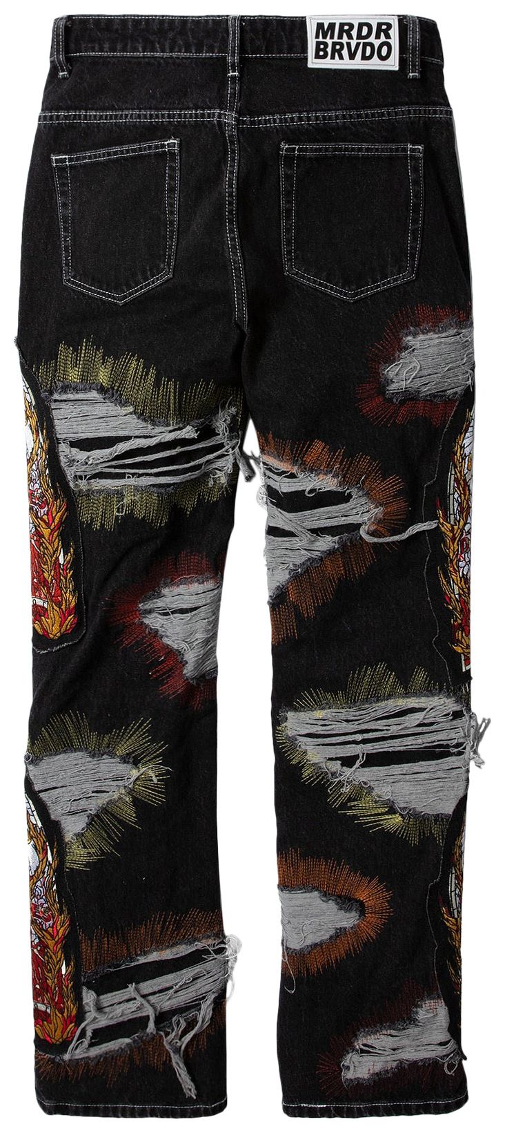 Who Decides War All Over Embroidery Jeans Multicolor