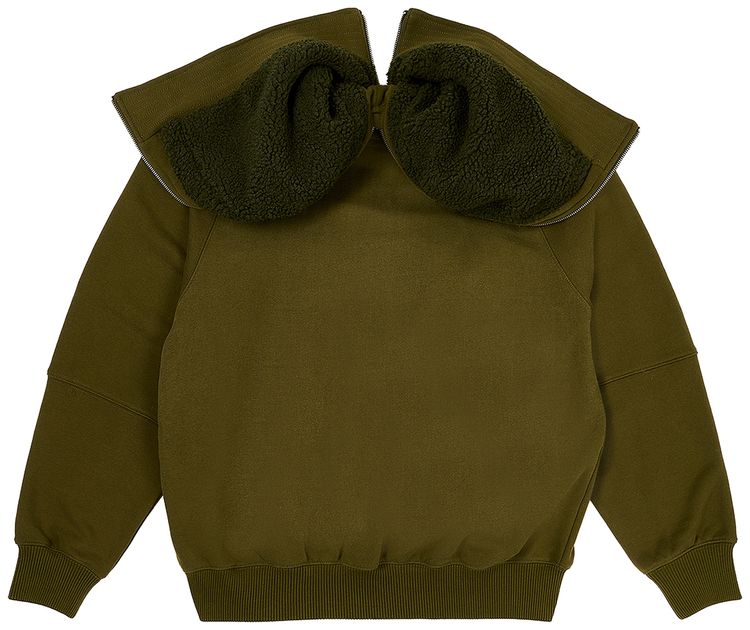 Palace Split Hood Bomber Sweat Olive