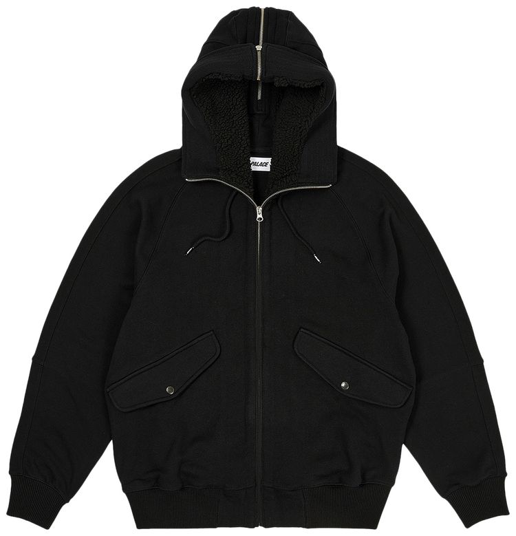 Palace Split Hood Bomber Sweat Black