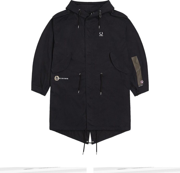 Fred Perry x Raf Simons Printed Patch Parka 'Black'