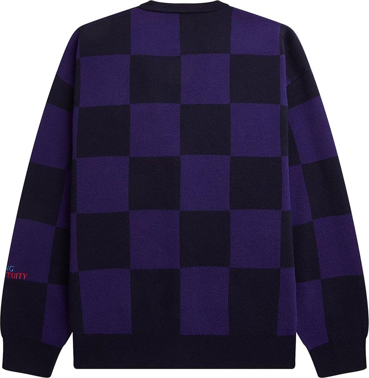 Fred Perry x Raf Simons Checkerboard Cardigan Navy