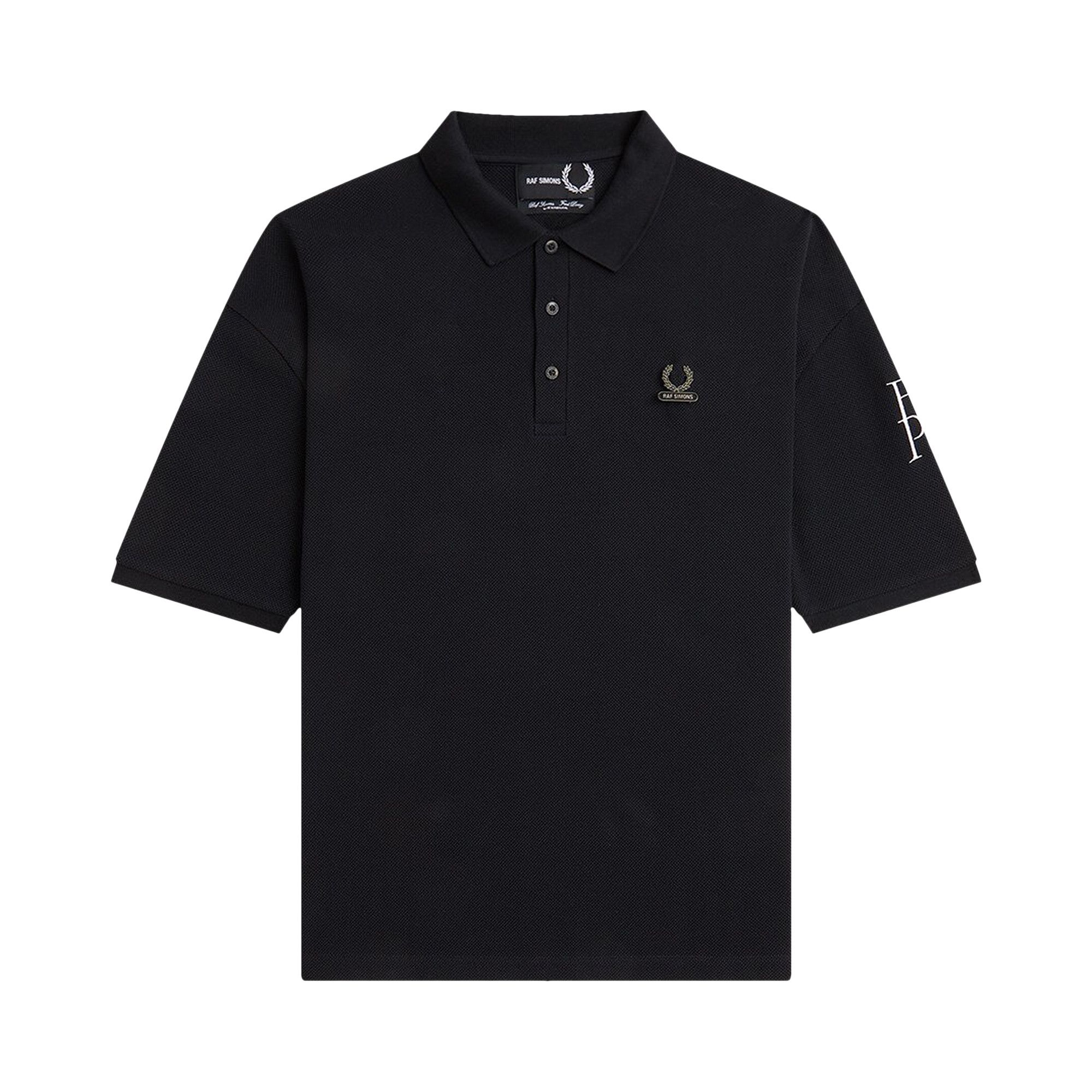 トップス Fred Perry x Raf Simons Oversized Polo Fred Perry X Raf Simons Oversized Printed Polo Shirt - Black