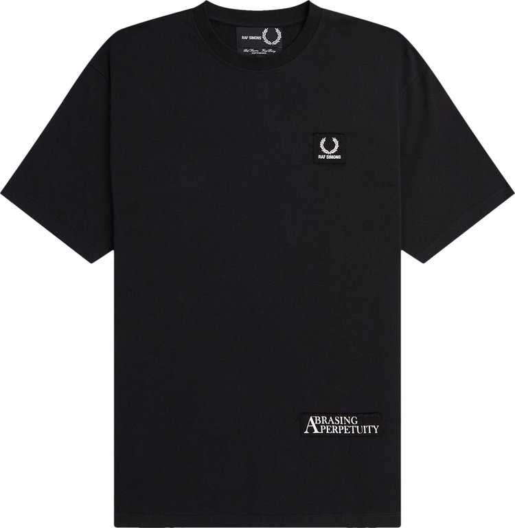 Fred Perry x Raf Simons Printed Patch Relaxed Tee 'Black'