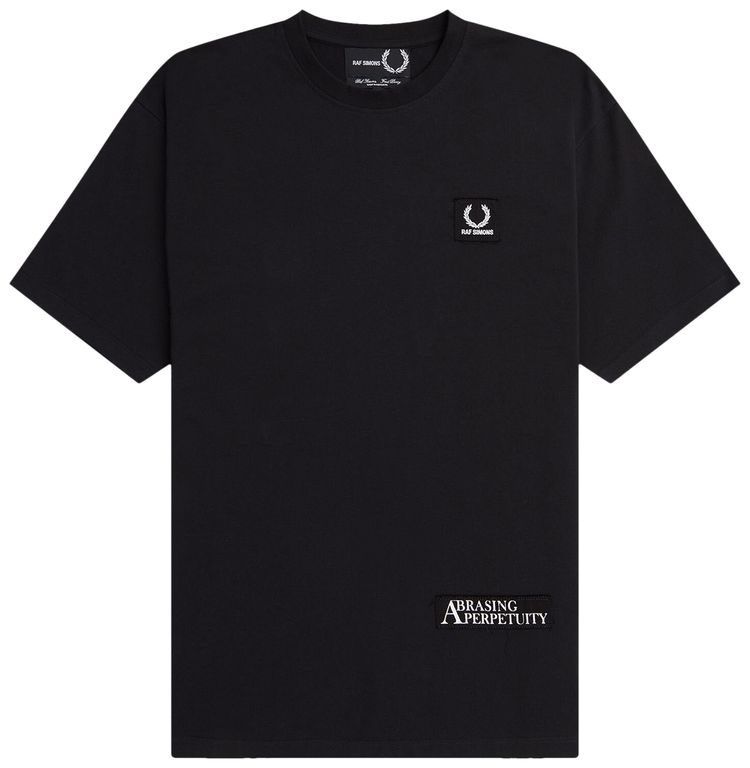 Fred Perry x Raf Simons Printed Patch Relaxed Tee Black