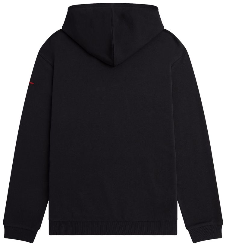 Fred Perry x Raf Simons Printed Hooded Sweatshirt Black