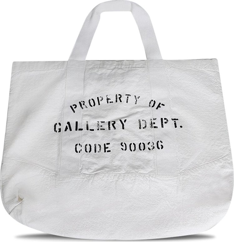 Gallery Dept Logo Print Canvas Tote Bag White