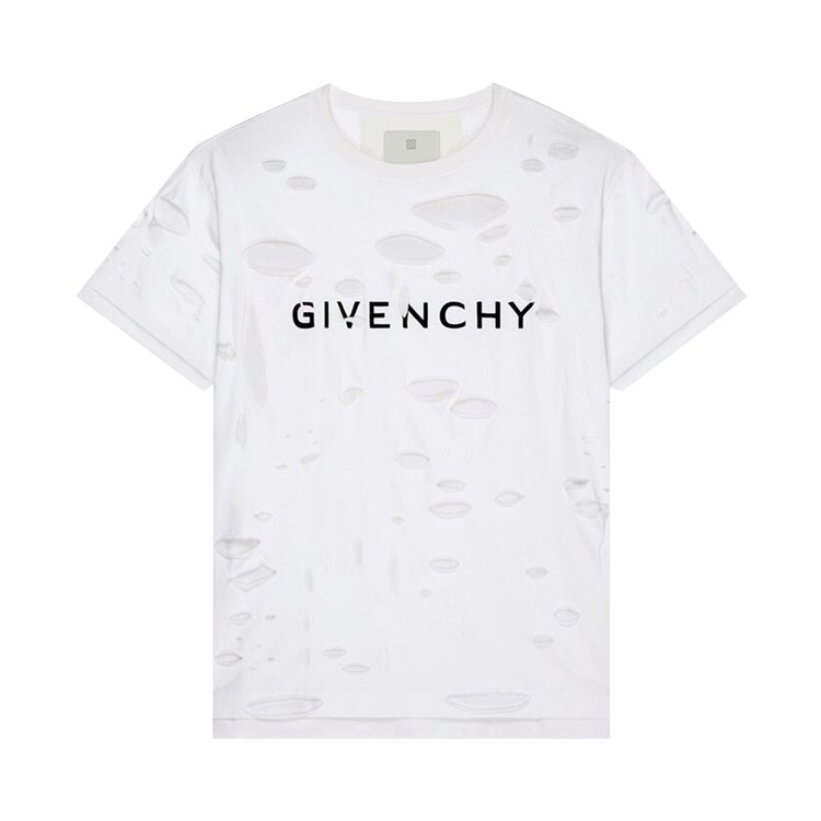 Givenchy 2 Layers Classic Fit Hole T-Shirt 'White'