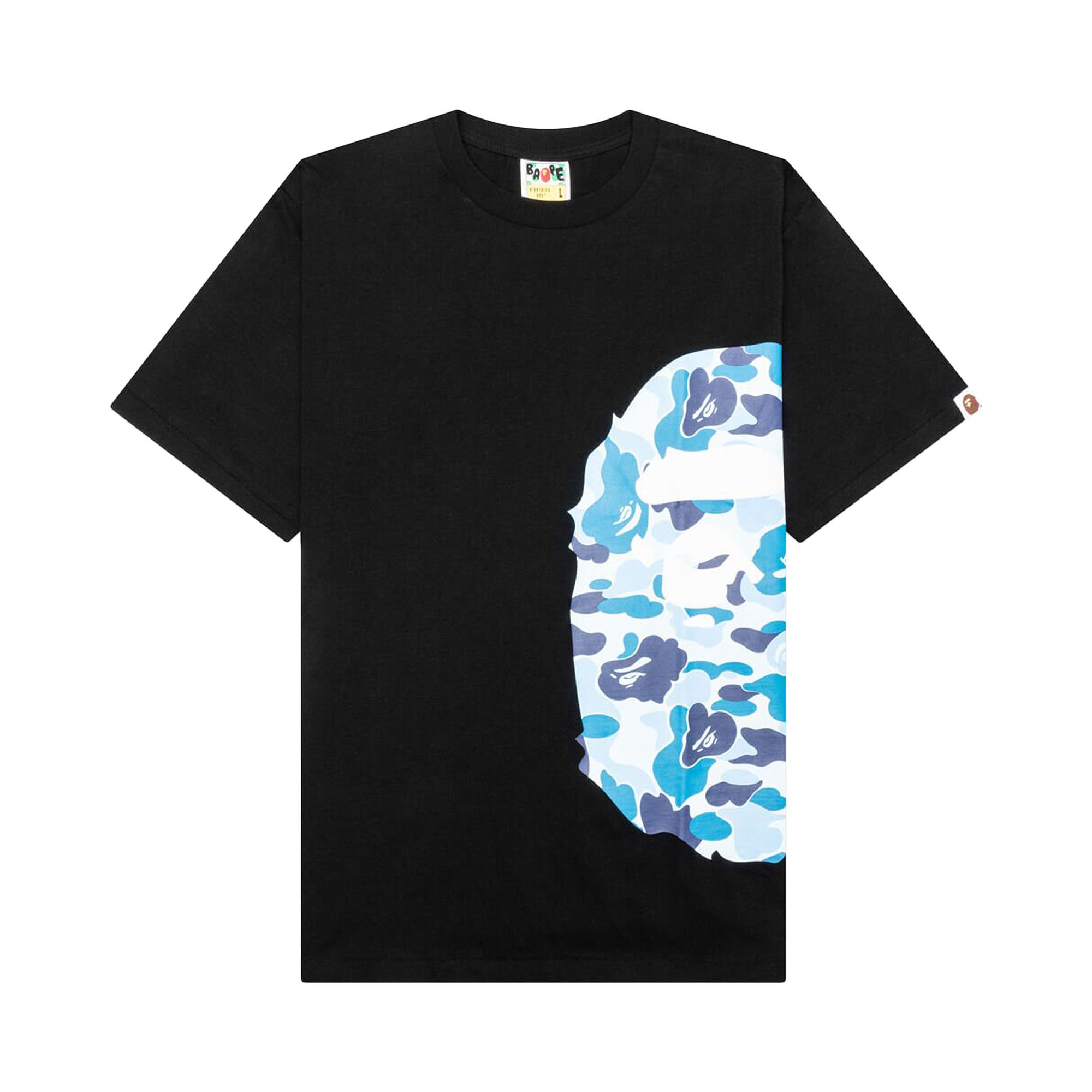 Buy BAPE ABC Camo Side Big Ape Head Tee 'Black/Blue' - 1I30 Buy BAPE ABC Camo Side Big Ape Head Tee 'Black/Blue' - 1I30