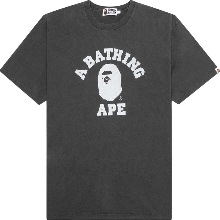 Buy BAPE Pigment Dyed College Relaxed Fit Tee 'Black' - 1J30 109 021 ...