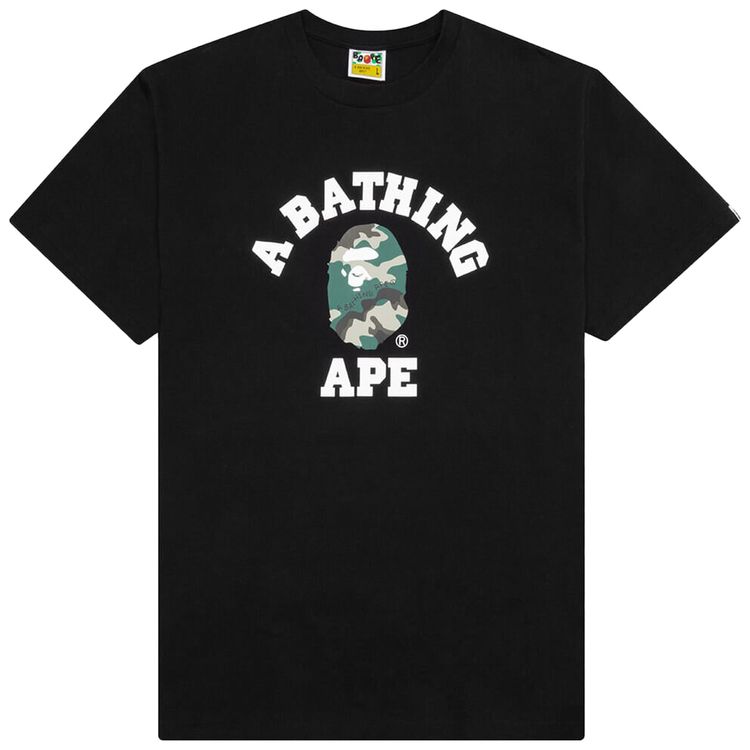 BAPE Woodland Camo College Tee Black