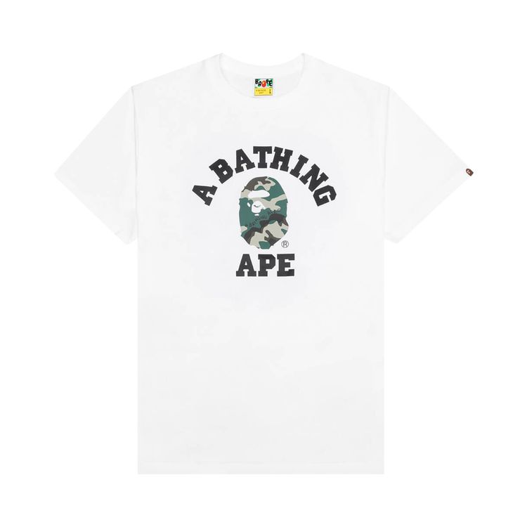 BAPE Woodland Camo College Tee White