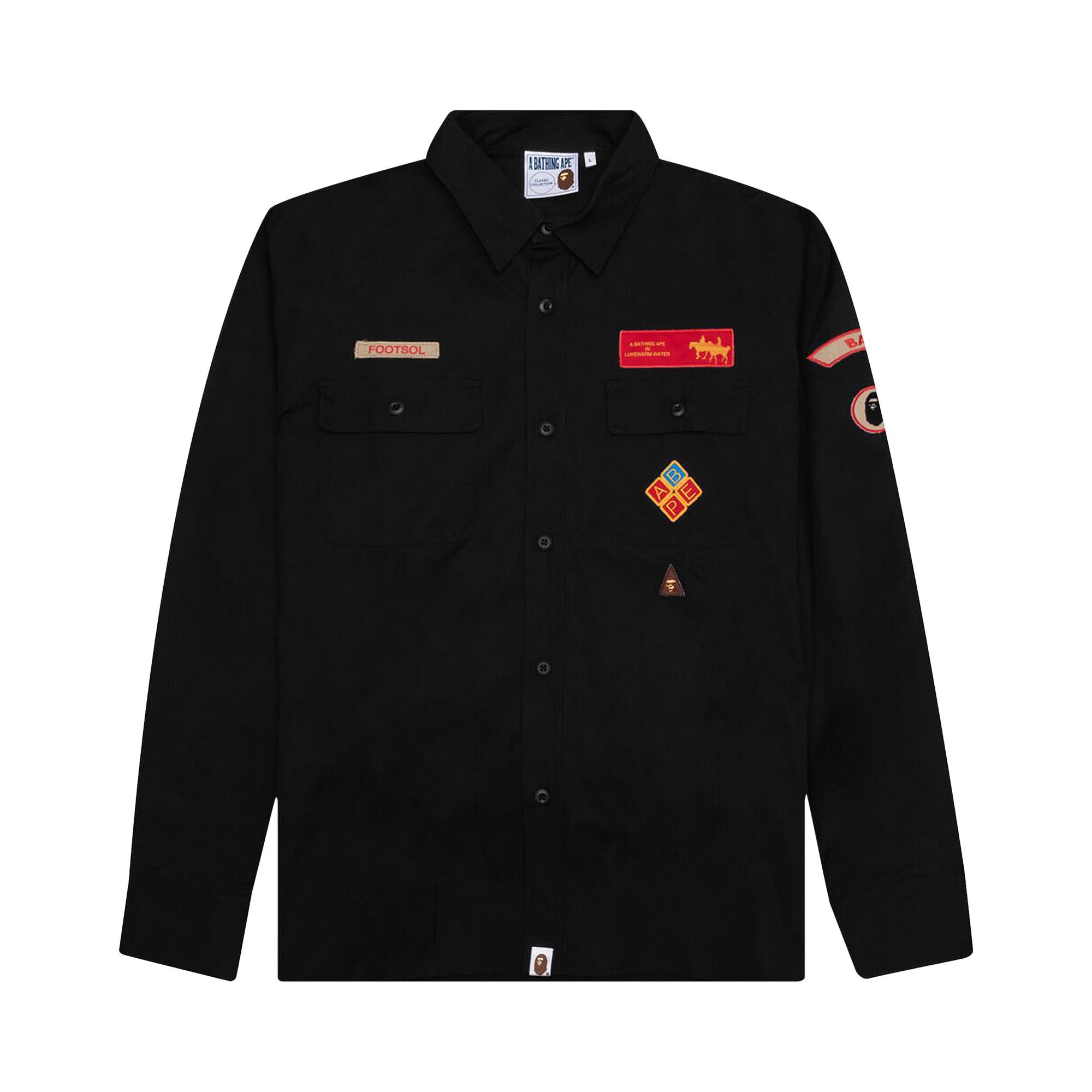 Buy BAPE Relaxed Fit Boyscout Shirt 'Black' - 1J30 131 001 BLACK