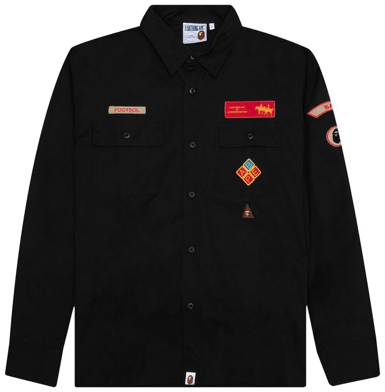 BAPE Relaxed Fit Boyscout Shirt Black