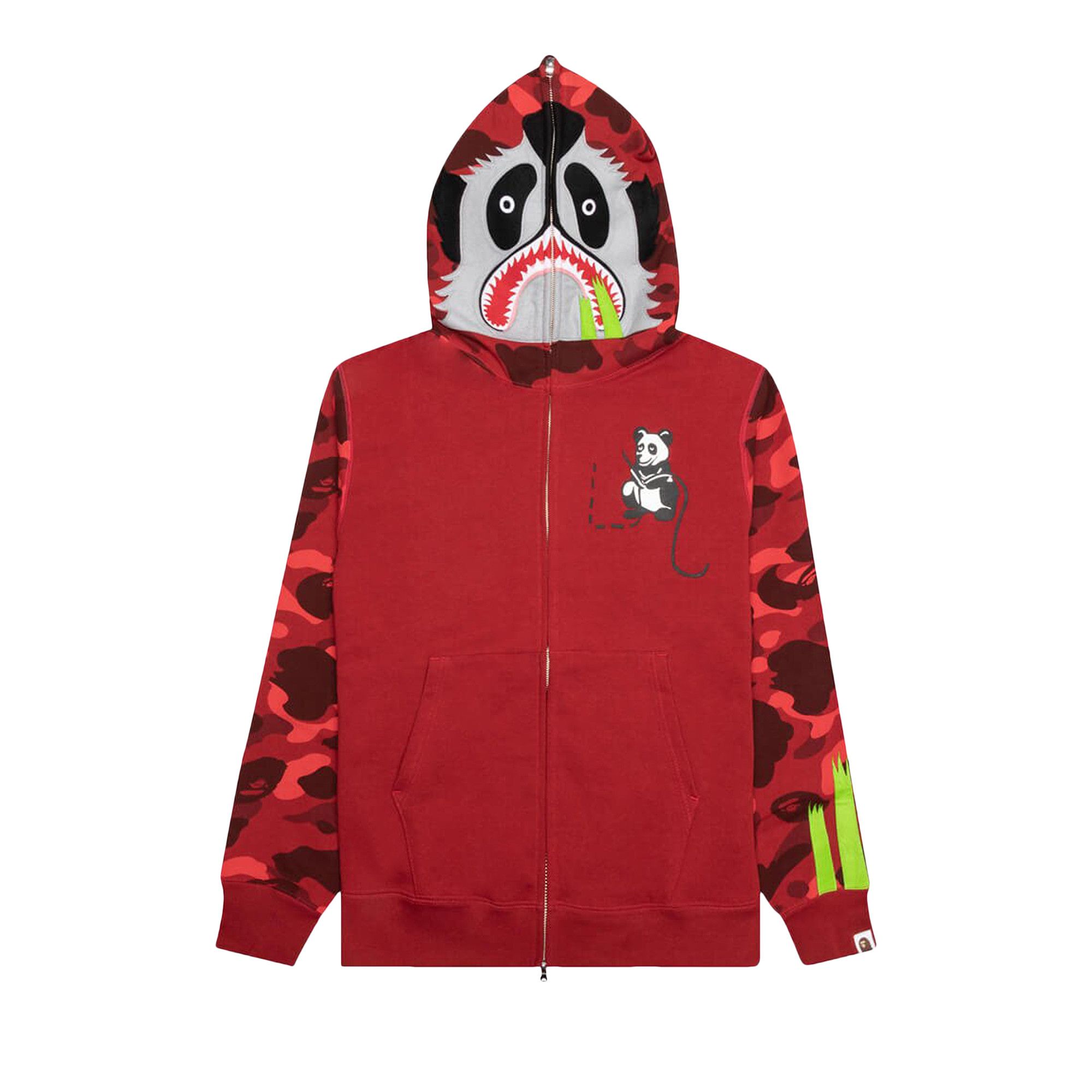 Buy BAPE Color Camo Panda Full Zip Hoodie Red 1J20 115 004 RED GOAT