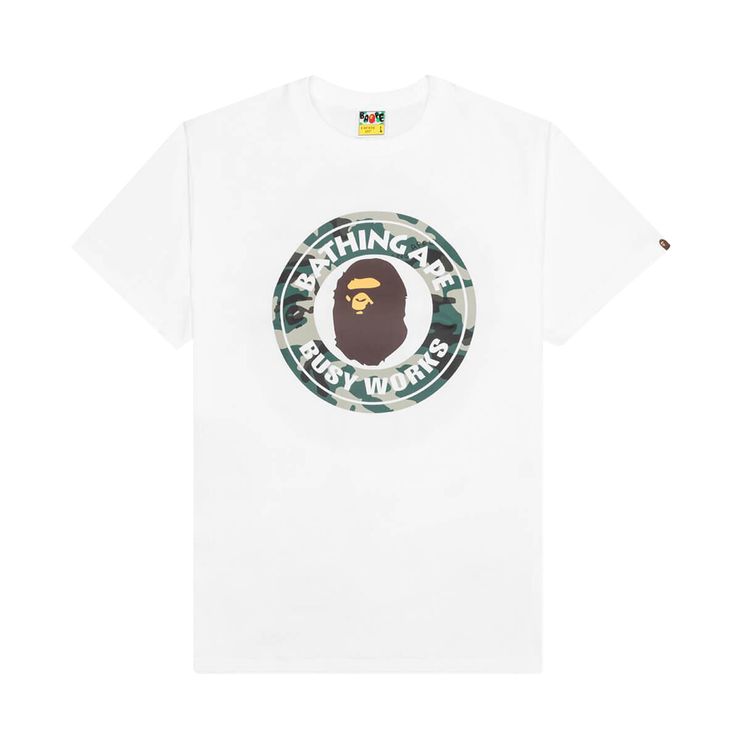 BAPE Woodland Camo Busy Works Tee White