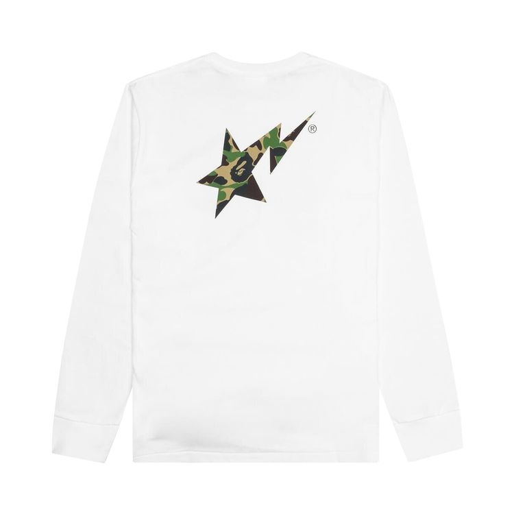 BAPE ABC Camo Bape Sta Logo Long Sleeve Tee WhiteGreen